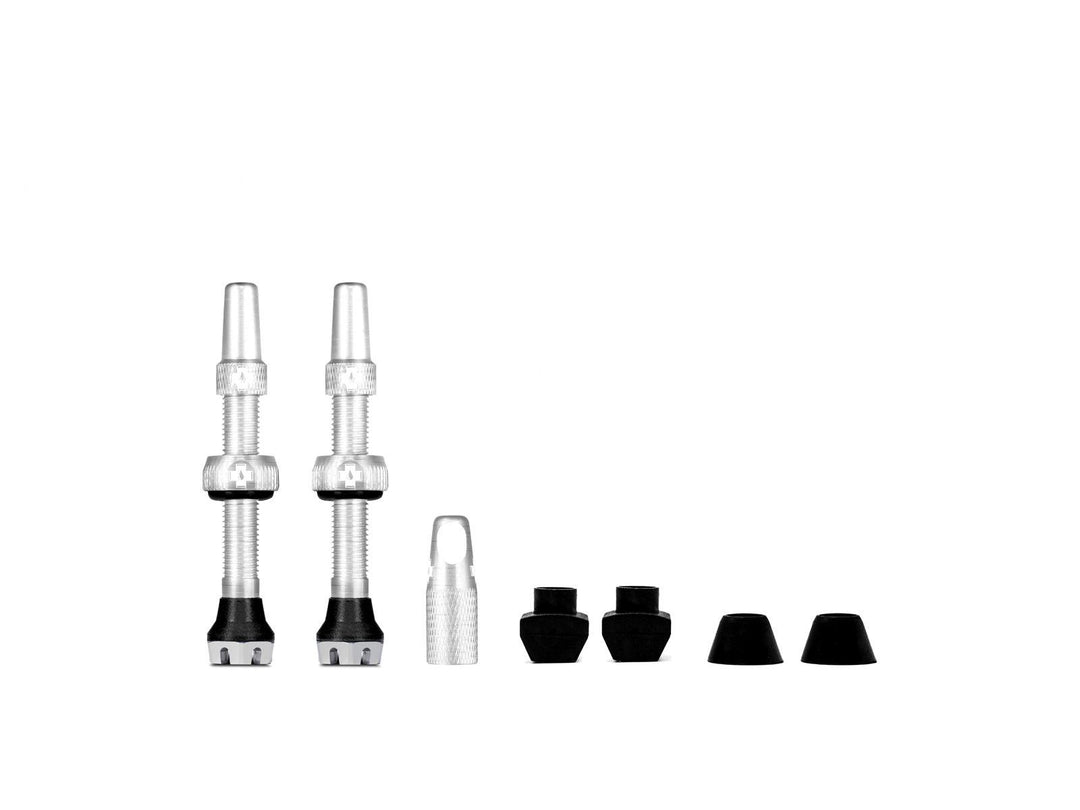 MUC-OFF Tubeless-venttiilisetti V2.0, 44 mm, hopeanvärinen -