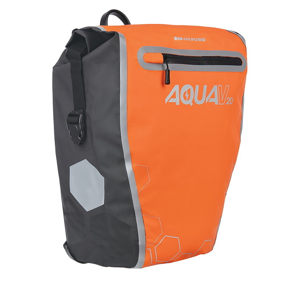 Pyörälaukku OXFORD Aqua V Single QR 20L Orange/ Musta