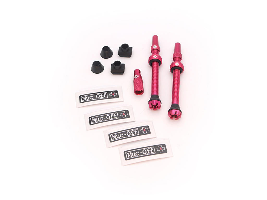 MUC-OFF tubeless-venttiilisarja V2.0, 60 mm, pinkki -