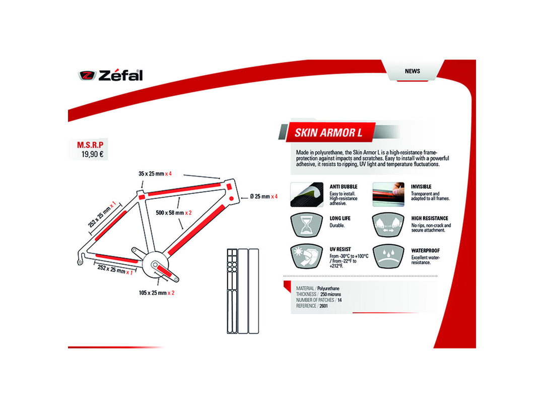 Runkosuojateippi ZÉFAL Skin Armor - L -
